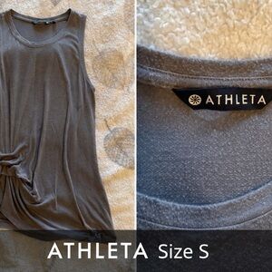 Athleta Women's Gray Ruched Sleeveless Top